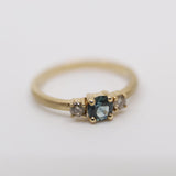 Montana Sapphire Ring with Champagne Diamond Accents