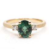 14k Green Tourmaline with Diamonds
