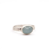 Sterling Silver Oval Aquamarine Ring