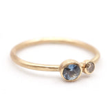 10K Light Blue Montana Sapphire with Offset Champagne Diamond
