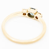 Round Montana Sapphire Ring with Champagne Diamonds