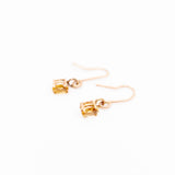 10k Gold Citrine Drop Earrings