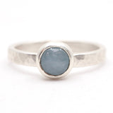Sterling Silver Round Aquamarine Ring