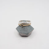 Ring Stack - Silver Moyeha Ring & 10k Gold Mini Gemstone Ring