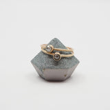 10K Gold Salt & Pepper Round Bezel Ring