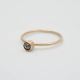 10K Gold Salt & Pepper Round Bezel Ring