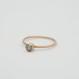 10K Gold Salt & Pepper Round Bezel Ring