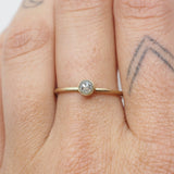10K Gold Salt & Pepper Round Bezel Ring