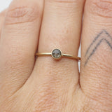 10K Gold Salt & Pepper Round Bezel Ring