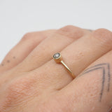 10K Gold Salt & Pepper Round Bezel Ring
