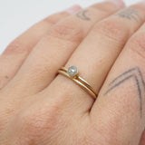 10K Gold Salt & Pepper Round Bezel Ring