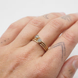 10K Gold Salt & Pepper Round Bezel Ring
