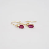 10K Gold Sunlight Dangle Earrings - Ruby