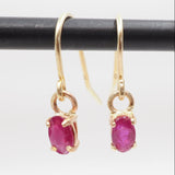 10K Gold Sunlight Dangle Earrings - Ruby