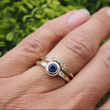 Solid Gold Diamond Halo Ring
