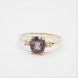 14k Cushion Cut Spinel with Champagne Diamonds