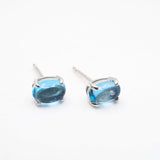 Blue Topaz Oval Studs