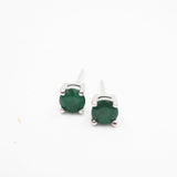 Emerald Round Prong Studs