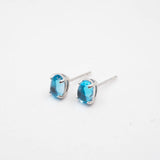 Blue Topaz Oval Studs