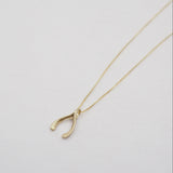 10k Gold Wishbone Necklace