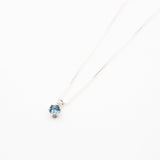Sterling Silver Sapphire Round Necklace