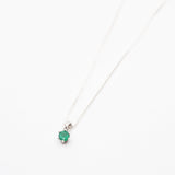 Sterling Silver Emerald Round Necklace
