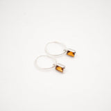 Ophelia Sterling Silver Sleeper Earrings - Citrine