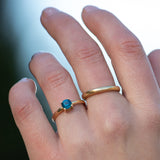 14k Round Montana Sapphire Ring
