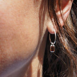Ophelia Sterling Silver Sleeper Earrings - Citrine
