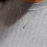 Sterling Silver Emerald Round Necklace