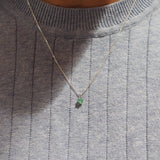 Sterling Silver Emerald Round Necklace
