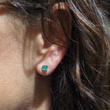 Emerald Round Prong Studs