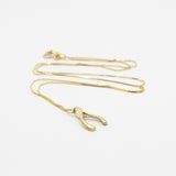 10k Gold Wishbone Necklace