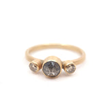 Salt & Pepper Diamond Ring set with Two Champagne Diamonds