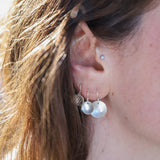 Sterling Silver Orbit Textured Dangle Earrings