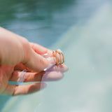 10k Gold Oval White Opal Stacking Ring