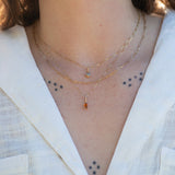 10k Gold Sunlight Oval Gemstone Necklace - Orange Citrine