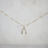 10k Gold Wishbone Necklace