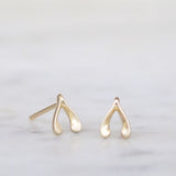 10k Gold Wishbone Earrings