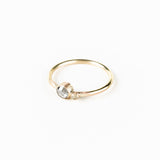 Salt & Pepper Diamond Ring with offset Champagne Diamond