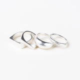 Sterling Silver Square Light Rain Ring
