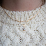 10k Gold Round Salt & Pepper Diamond Necklace