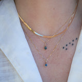 10k Sunlight Necklace - Blue Sapphire