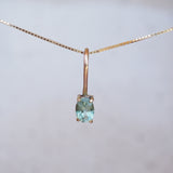 10k Gold Sunlight Oval Gemstone Necklace - Green Tourmaline