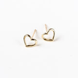 10k Wire Heart Studs