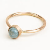 10k Gold Aquamarine Round Ring