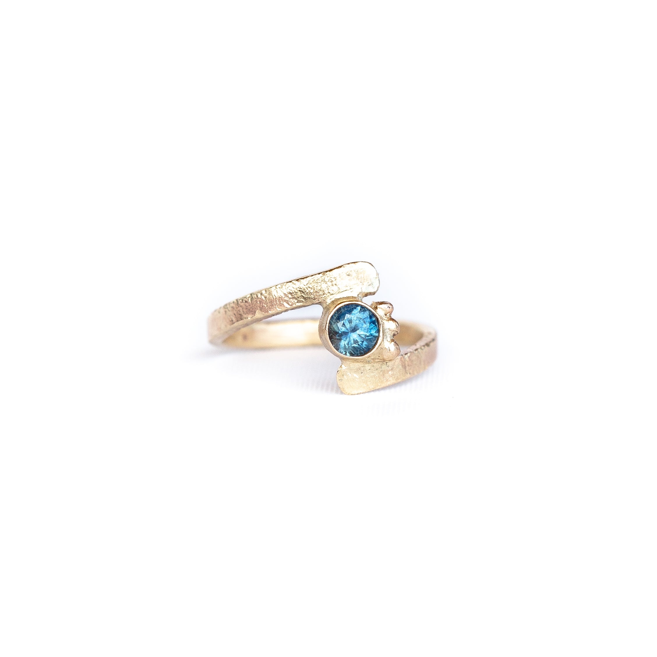 Unique sapphire engagement ring handmade in Tofino british columbia