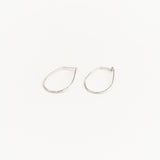 Sterling Silver Teardrop Half Hammered Hoops
