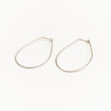 Sterling Silver Teardrop Half Hammered Hoops