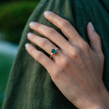 14k Green Tourmaline with Diamonds